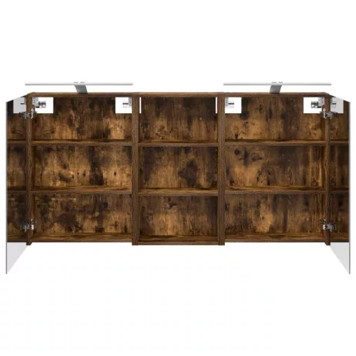  Fürdőszobai Szekrény Szett 3 pcs 140 x 14,5 x 70 cm Faanyag