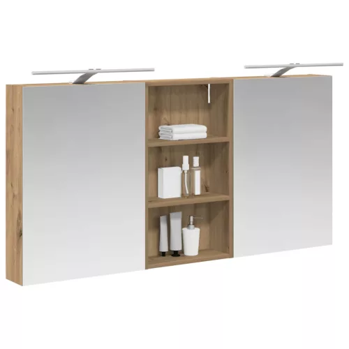  Fürdőszobai Szekrény Szett 3 pcs 140 x 14,5 x 70 cm Faanyag