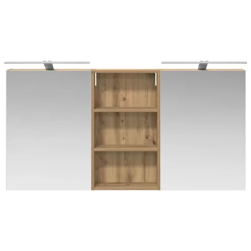  Fürdőszobai Szekrény Szett 3 pcs 140 x 14,5 x 70 cm Faanyag