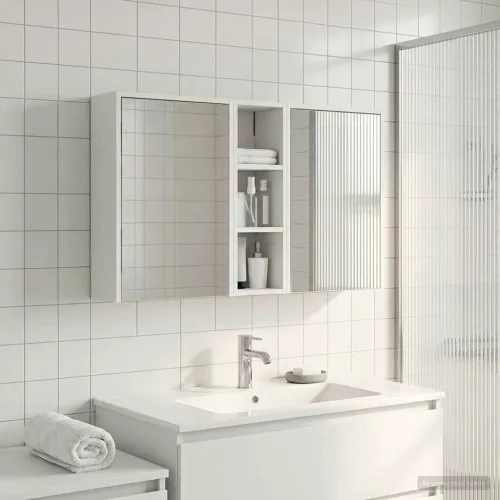  Fürdőszobai Szekrény Szett 3 pcs 106 x 16 x 62,5 cm Faanyag