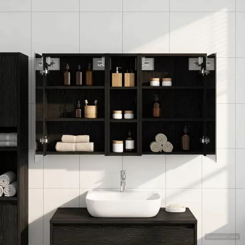  Fürdőszobai Szekrény Szett 3 pcs 106 x 16 x 62,5 cm Faanyag