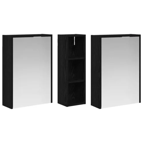  Fürdőszobai Szekrény Szett 3 pcs 106 x 16 x 62,5 cm Faanyag