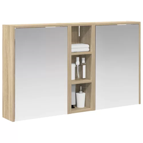  Fürdőszobai Szekrény Szett 3 pcs 106 x 16 x 62,5 cm Faanyag