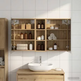    Fürdőszobai Szekrény Szett 3 pcs 106 x 16 x 62,5 cm Faanyag