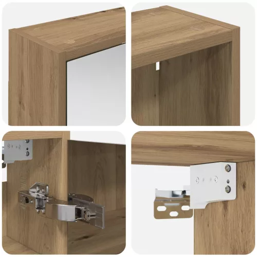  Fürdőszobai Szekrény Szett 3 pcs 106 x 16 x 62,5 cm Faanyag