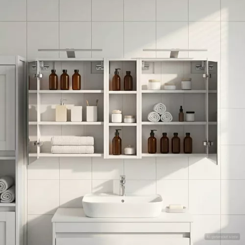  Fürdőszobai Szekrény Szett 3 pcs 106 x 16 x 62,5 cm Faanyag