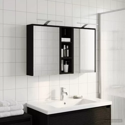  Fürdőszobai Szekrény Szett 3 pcs 106 x 16 x 62,5 cm Faanyag