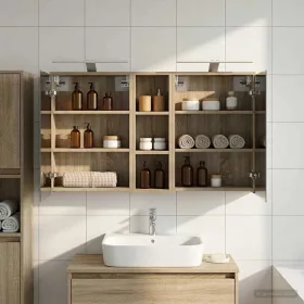    Fürdőszobai Szekrény Szett 3 pcs 106 x 16 x 62,5 cm Faanyag