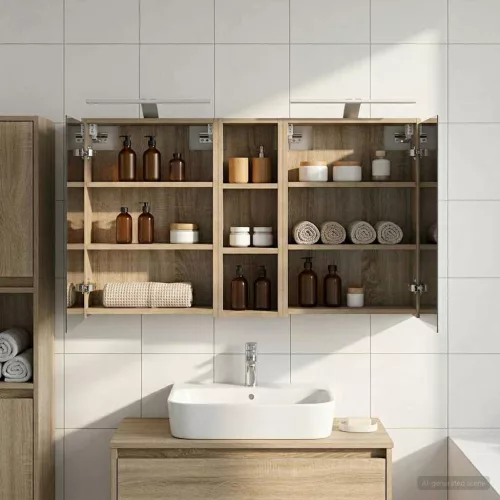  Fürdőszobai Szekrény Szett 3 pcs 106 x 16 x 62,5 cm Faanyag