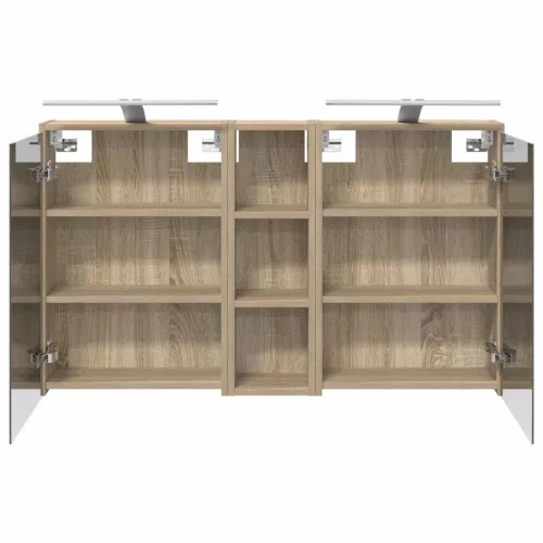  Fürdőszobai Szekrény Szett 3 pcs 106 x 16 x 62,5 cm Faanyag