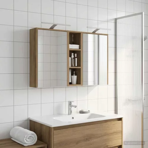  Fürdőszobai Szekrény Szett 3 pcs 106 x 16 x 62,5 cm Faanyag