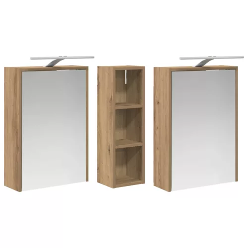  Fürdőszobai Szekrény Szett 3 pcs 106 x 16 x 62,5 cm Faanyag