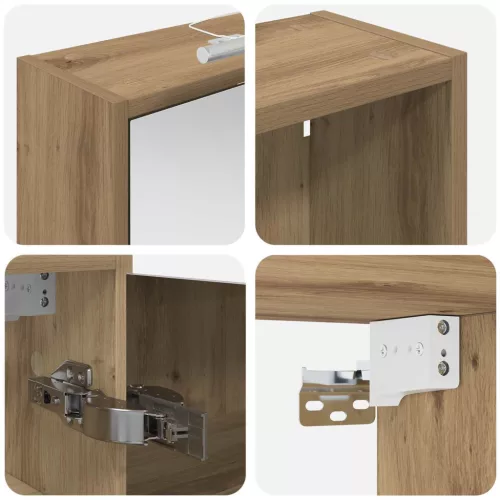  Fürdőszobai Szekrény Szett 3 pcs 106 x 16 x 62,5 cm Faanyag