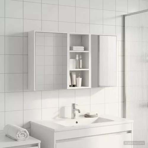  Fürdőszobai Szekrény Szett 3 pcs 116 x 16 x 62,5 cm Faanyag