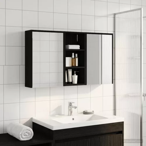  Fürdőszobai Szekrény Szett 3 pcs 116 x 16 x 62,5 cm Faanyag