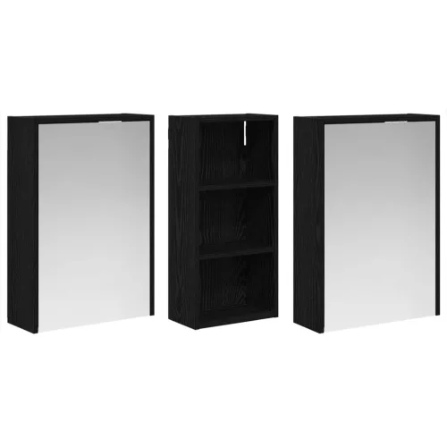  Fürdőszobai Szekrény Szett 3 pcs 116 x 16 x 62,5 cm Faanyag