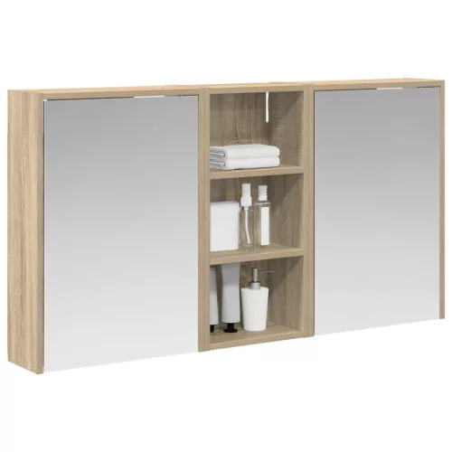  Fürdőszobai Szekrény Szett 3 pcs 116 x 16 x 62,5 cm Faanyag