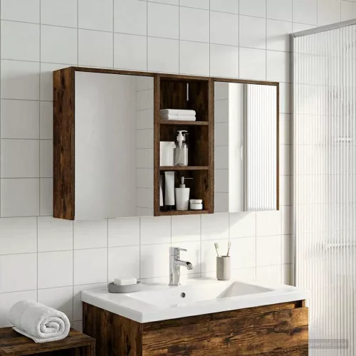  Fürdőszobai Szekrény Szett 3 pcs 116 x 16 x 62,5 cm Faanyag