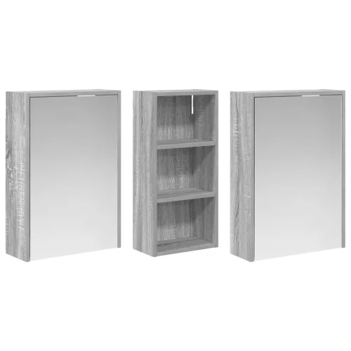  Fürdőszobai Szekrény Szett 3 pcs 116 x 16 x 62,5 cm Faanyag