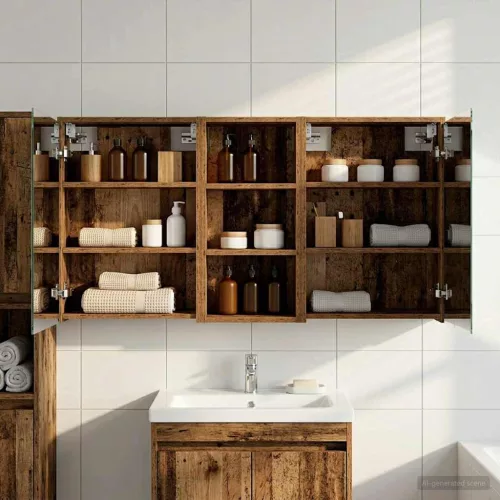  Fürdőszobai Szekrény Szett 3 pcs 116 x 16 x 62,5 cm Faanyag