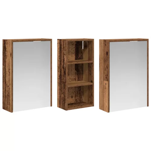  Fürdőszobai Szekrény Szett 3 pcs 116 x 16 x 62,5 cm Faanyag