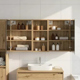    Fürdőszobai Szekrény Szett 3 pcs 116 x 16 x 62,5 cm Faanyag