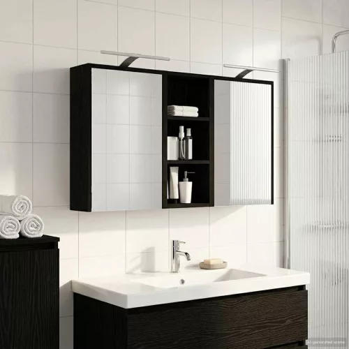  Fürdőszobai Szekrény Szett 3 pcs 116 x 16 x 62,5 cm Faanyag