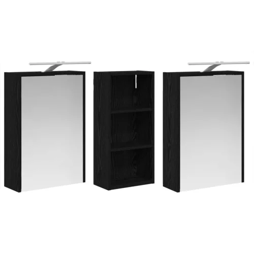  Fürdőszobai Szekrény Szett 3 pcs 116 x 16 x 62,5 cm Faanyag