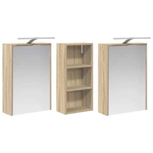  Fürdőszobai Szekrény Szett 3 pcs 116 x 16 x 62,5 cm Faanyag