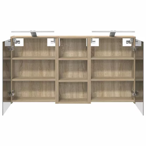  Fürdőszobai Szekrény Szett 3 pcs 116 x 16 x 62,5 cm Faanyag