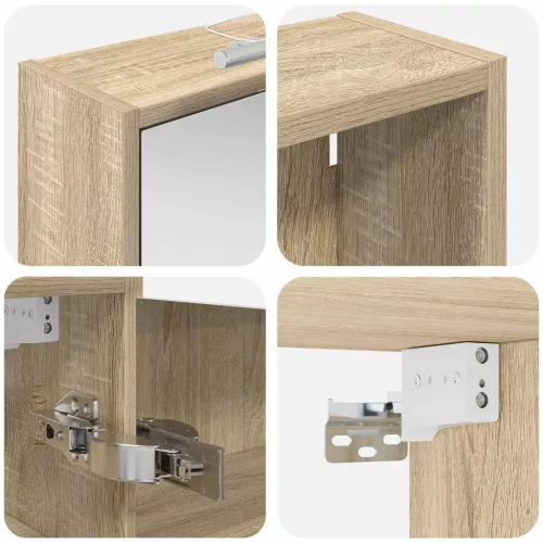  Fürdőszobai Szekrény Szett 3 pcs 116 x 16 x 62,5 cm Faanyag