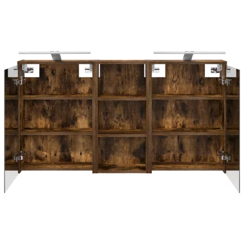  Fürdőszobai Szekrény Szett 3 pcs 116 x 16 x 62,5 cm Faanyag