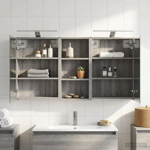  Fürdőszobai Szekrény Szett 3 pcs 116 x 16 x 62,5 cm Faanyag