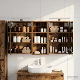    Fürdőszobai Szekrény Szett 3 pcs 116 x 16 x 62,5 cm Faanyag