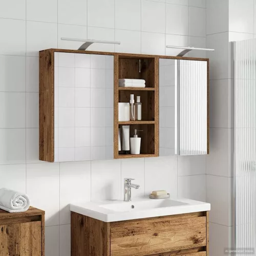  Fürdőszobai Szekrény Szett 3 pcs 116 x 16 x 62,5 cm Faanyag