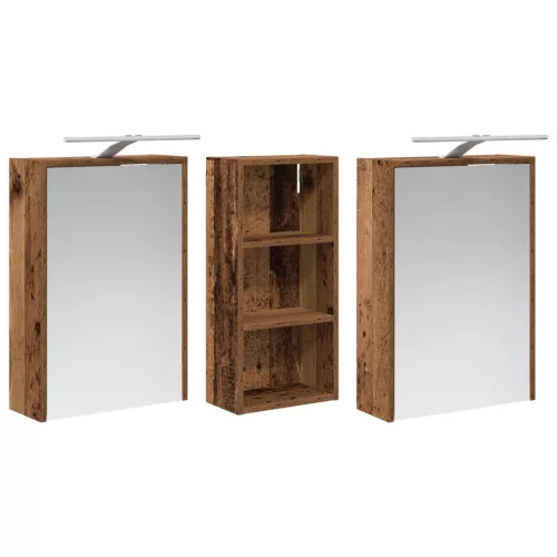  Fürdőszobai Szekrény Szett 3 pcs 116 x 16 x 62,5 cm Faanyag