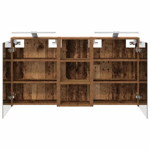  Fürdőszobai Szekrény Szett 3 pcs 116 x 16 x 62,5 cm Faanyag