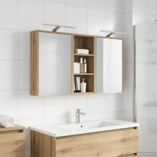  Fürdőszobai Szekrény Szett 3 pcs 116 x 16 x 62,5 cm Faanyag