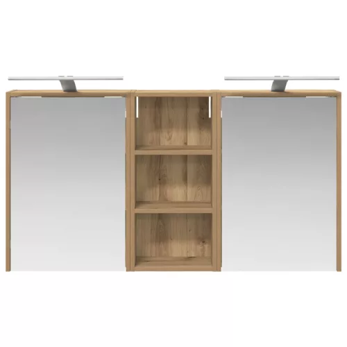  Fürdőszobai Szekrény Szett 3 pcs 116 x 16 x 62,5 cm Faanyag