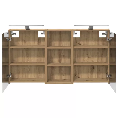  Fürdőszobai Szekrény Szett 3 pcs 116 x 16 x 62,5 cm Faanyag