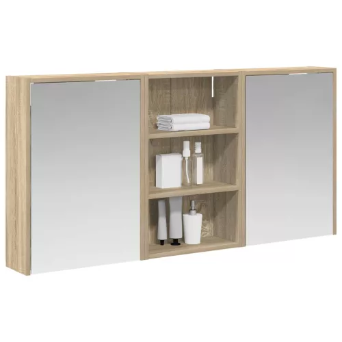  Fürdőszobai Szekrény Szett 3 pcs 126 x 16 x 62.5 cm Faanyag