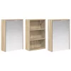 Fürdőszobai Szekrény Szett 3 pcs 126 x 16 x 62.5 cm Faanyag