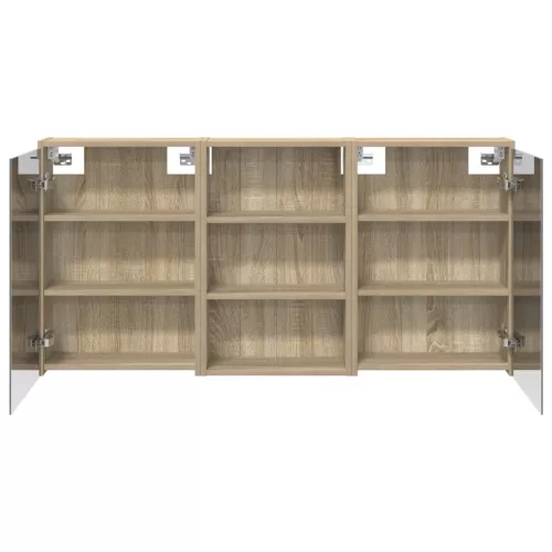  Fürdőszobai Szekrény Szett 3 pcs 126 x 16 x 62.5 cm Faanyag