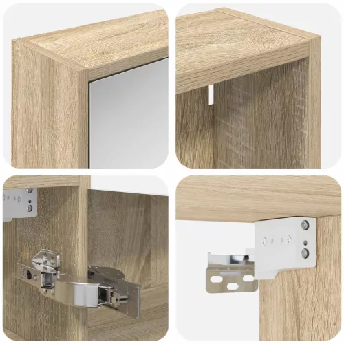  Fürdőszobai Szekrény Szett 3 pcs 126 x 16 x 62.5 cm Faanyag