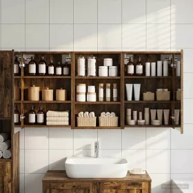    Fürdőszobai Szekrény Szett 3 pcs 126 x 16 x 62.5 cm Faanyag