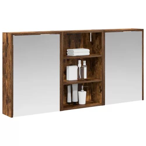  Fürdőszobai Szekrény Szett 3 pcs 126 x 16 x 62.5 cm Faanyag