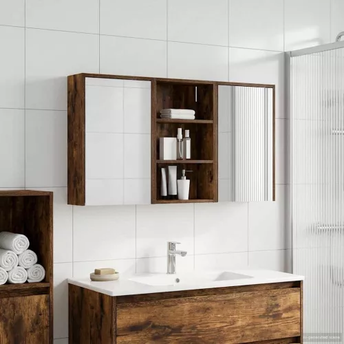  Fürdőszobai Szekrény Szett 3 pcs 126 x 16 x 62.5 cm Faanyag