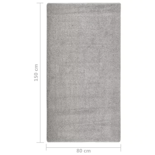  világosszürke csúszásmentes bozontos szőnyeg 80 x 150 cm