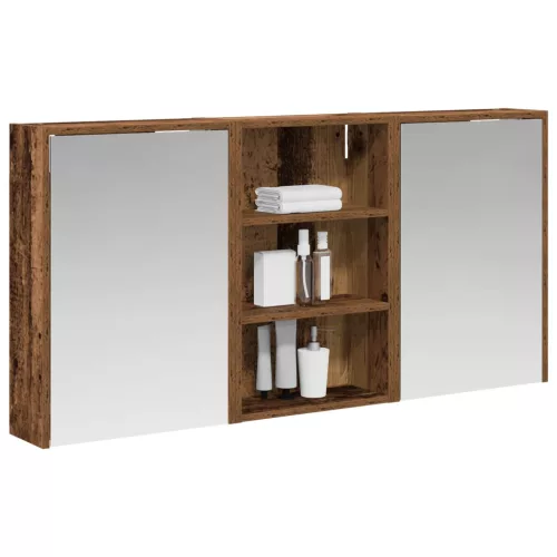  Fürdőszobai Szekrény Szett 3 pcs 126 x 16 x 62.5 cm Faanyag