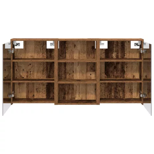  Fürdőszobai Szekrény Szett 3 pcs 126 x 16 x 62.5 cm Faanyag